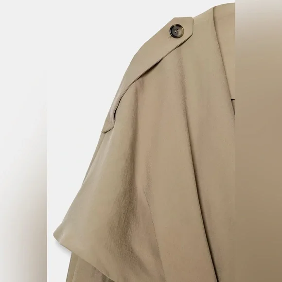 ZARA ZW COLLECTION FLOWY SHORT TRENCH - Picture 7 of 8